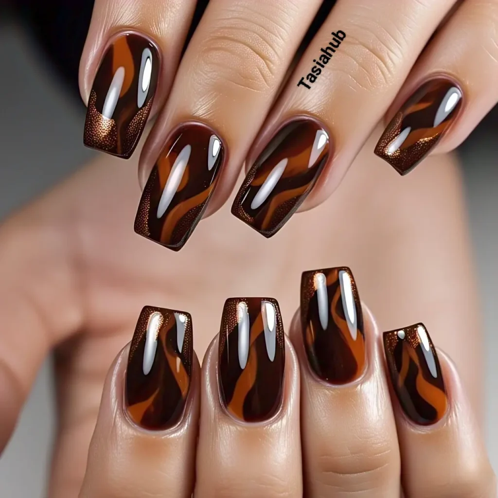 tortoise shell inspired nails