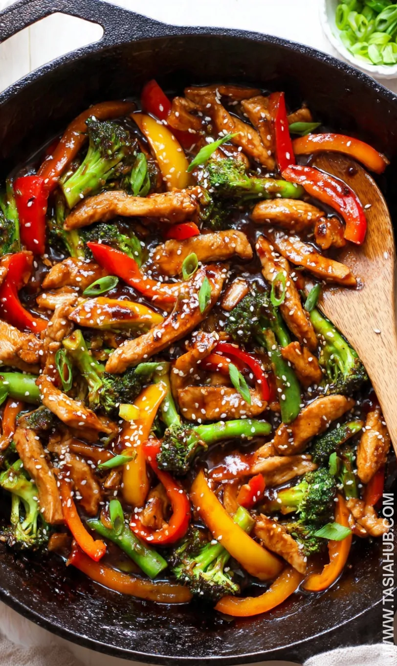 chicken and vegetable stir fry skillet