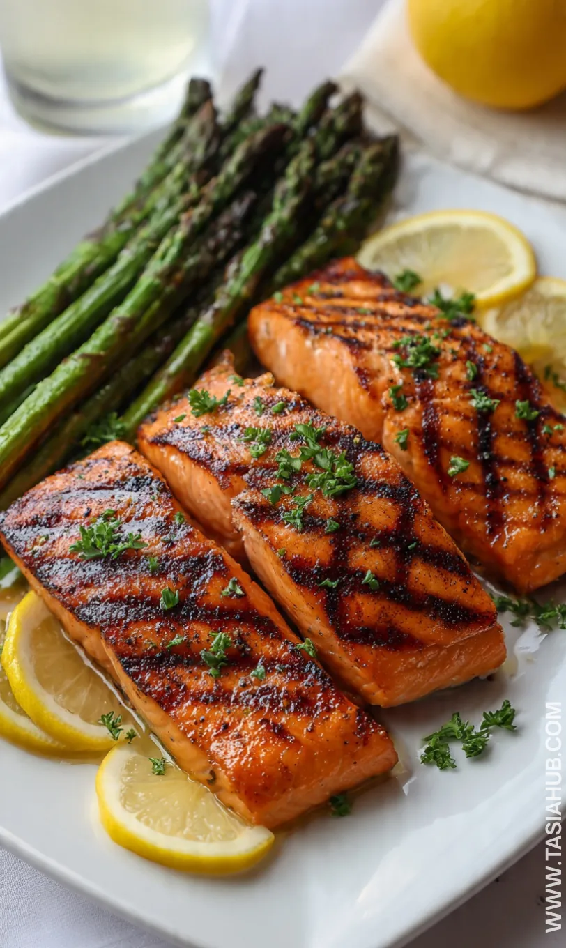 grilled lemon salmon and asparagus