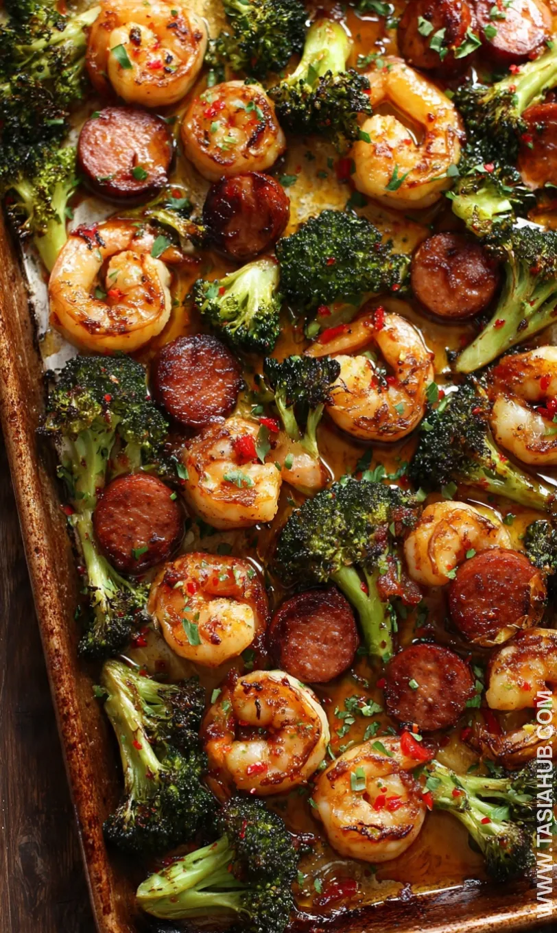 roasted honey garlic shrimp and broccoli