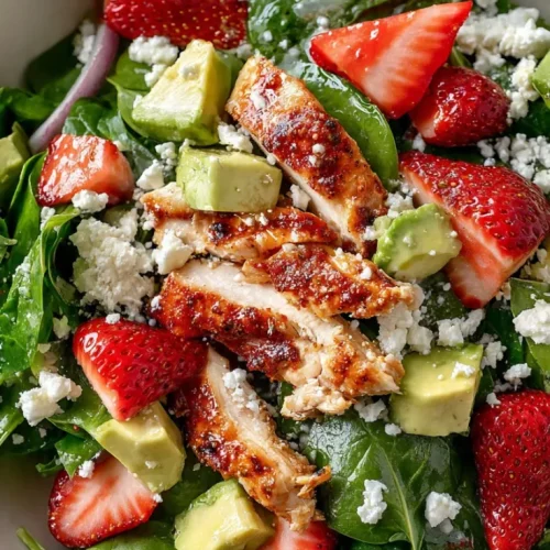 Strawberry avocado spinach salad
