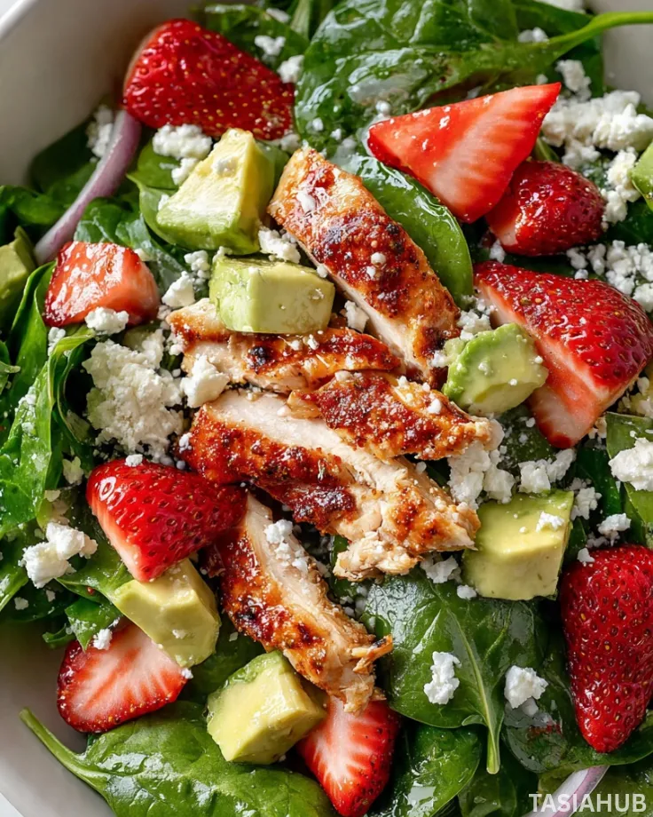 Strawberry avocado spinach salad