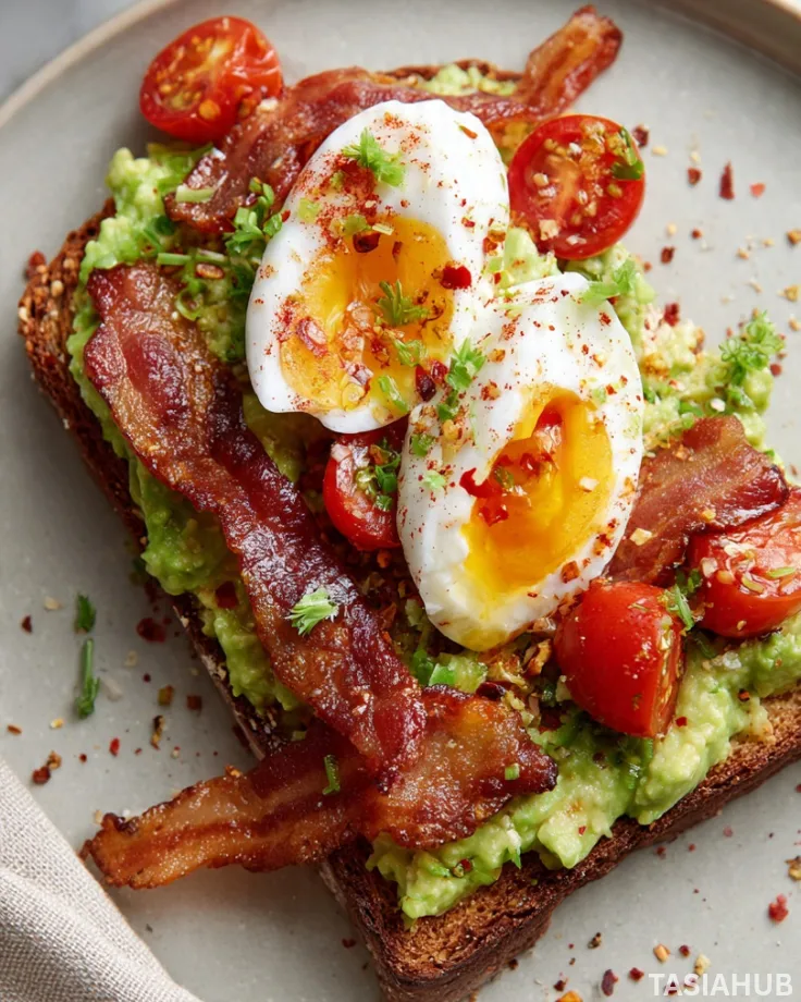 Avocado And Bacon Toast: Low Carb Breakfast