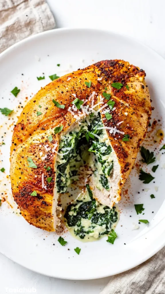 Stuffed Chicken Breasts With Spinach And Cheese
