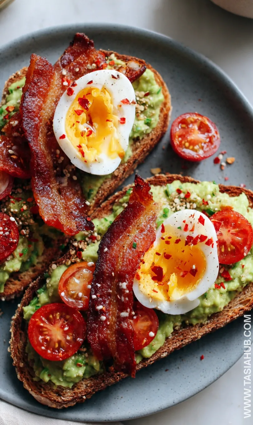avocado and bacon toast 1