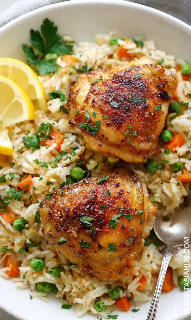 chicken and rice skillet dish