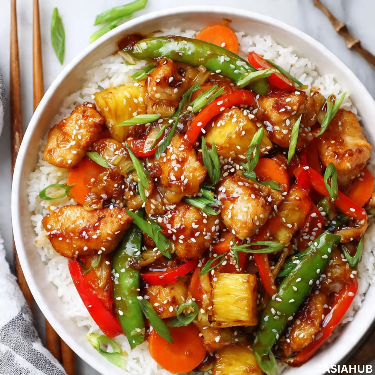 Pineapple chicken stir fry