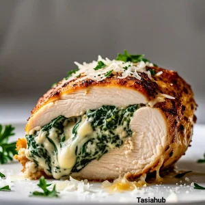 Stuffed chicken breast with spinach and cheese