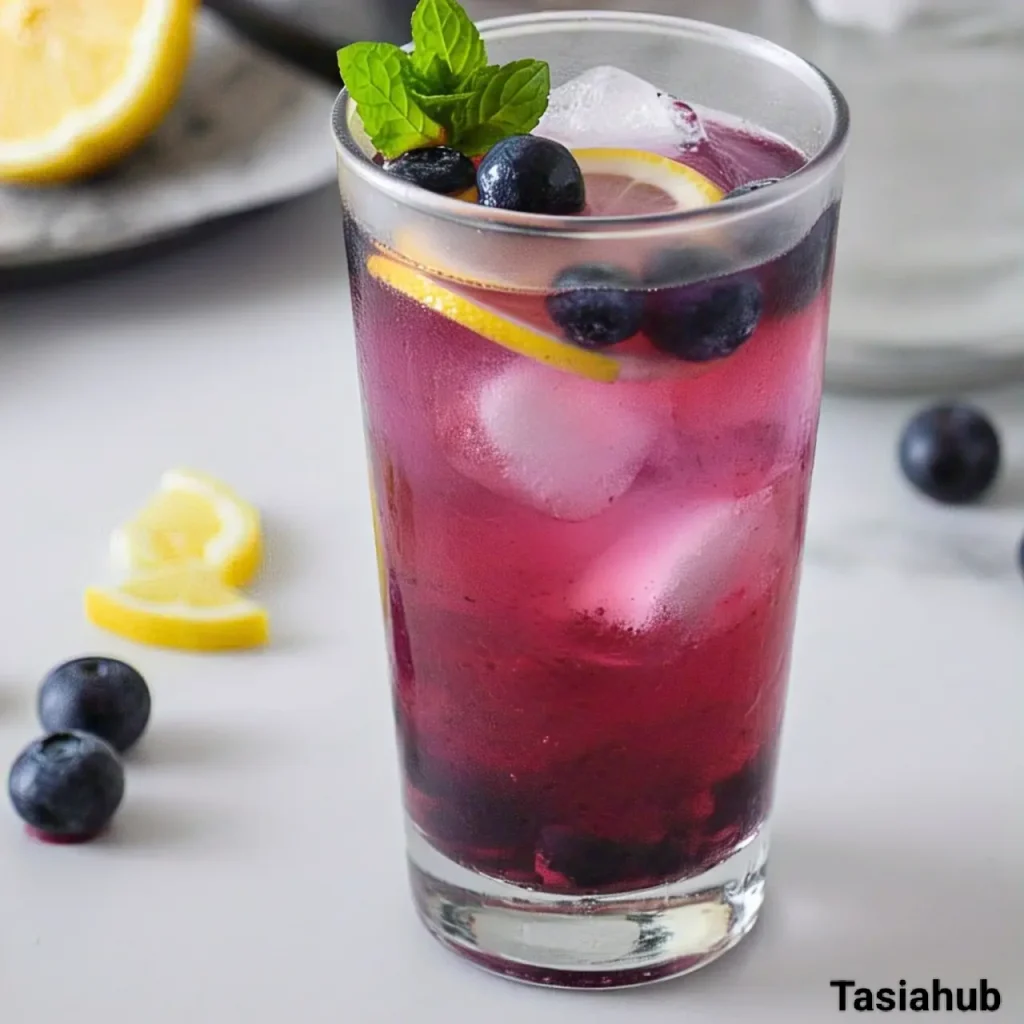 A Glass of blueberry iced tea