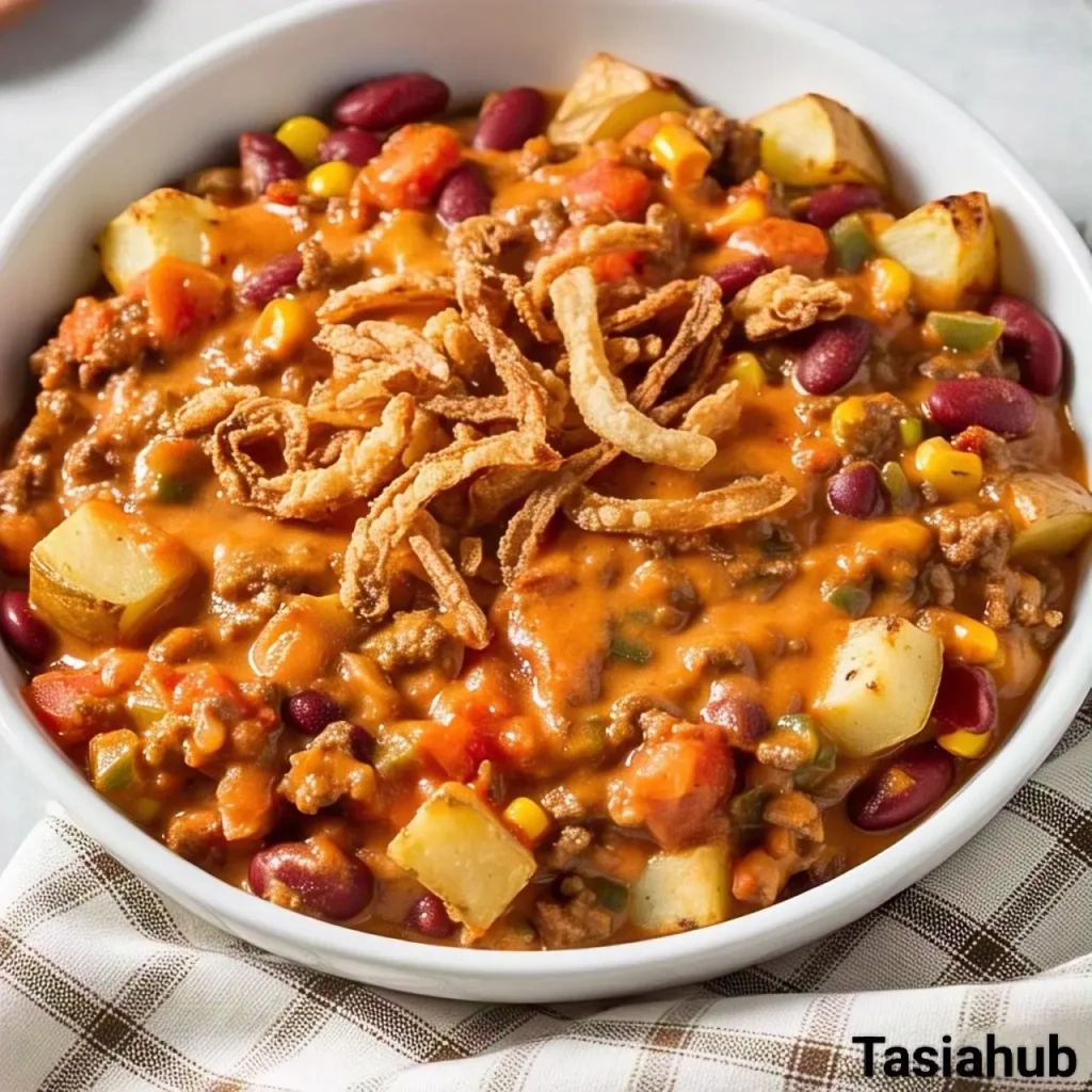 A bowl of cowboy casserole