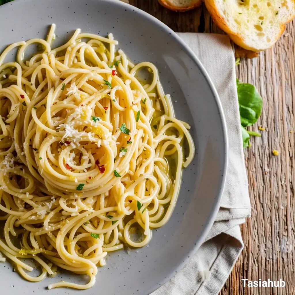 A plate of Spaghetti Aglio e Olio