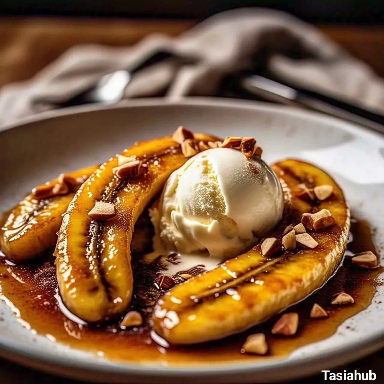 A plate of banana foster