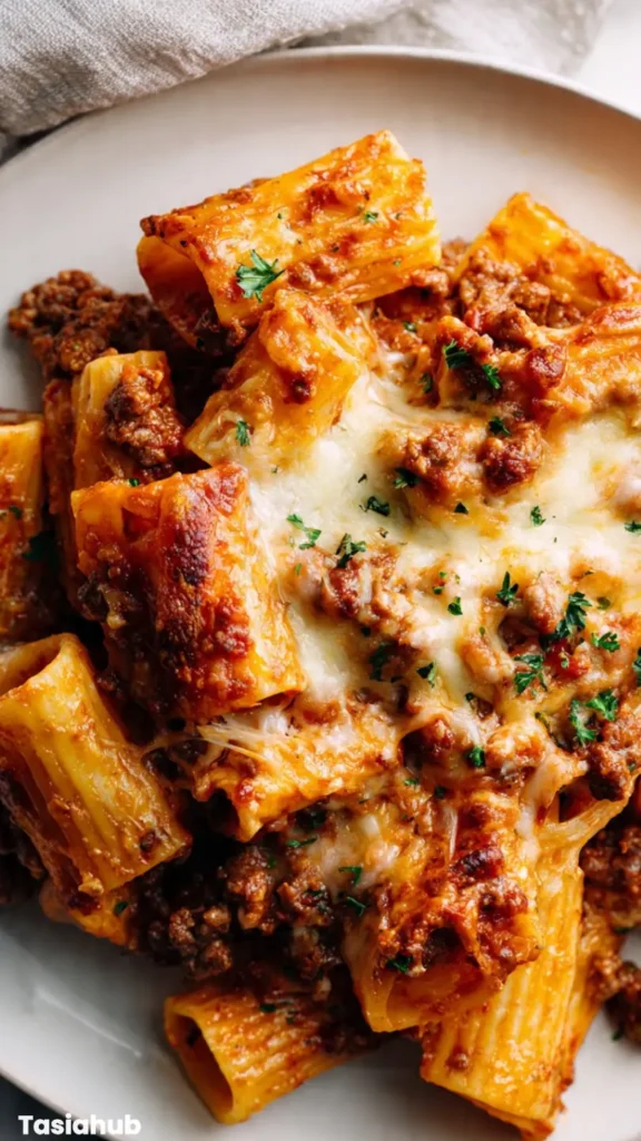 Baked Rigatoni With Ground Beef