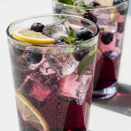 Blueberry Iced Green Tea glass