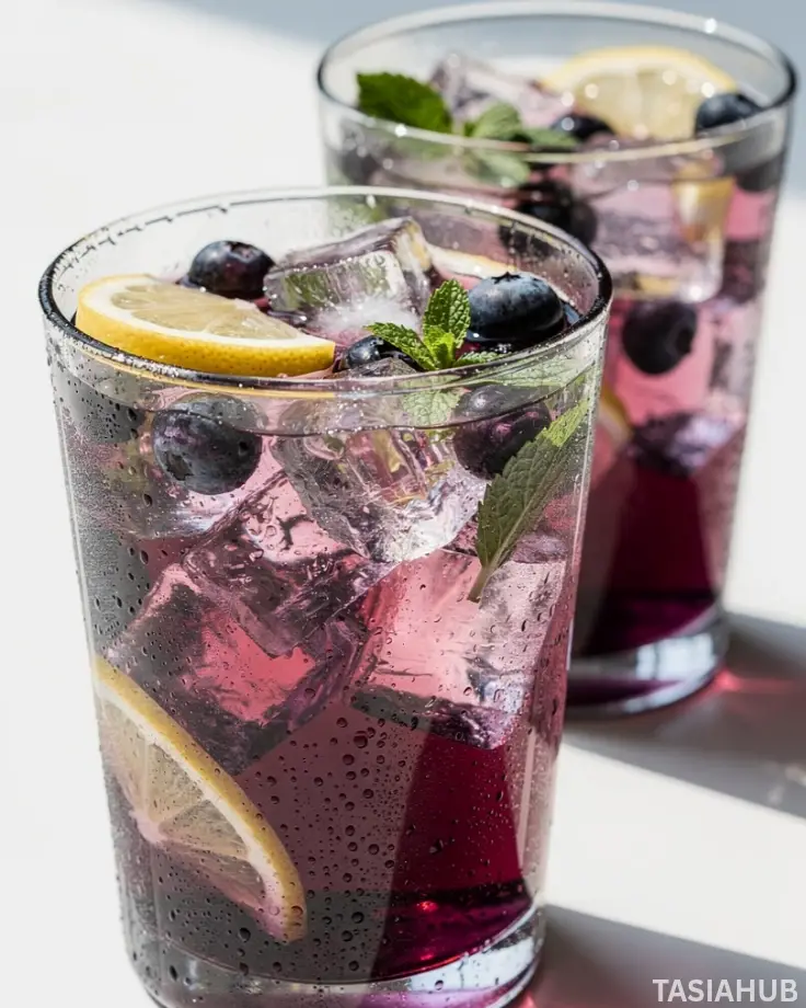 Blueberry Iced Green Tea glass
