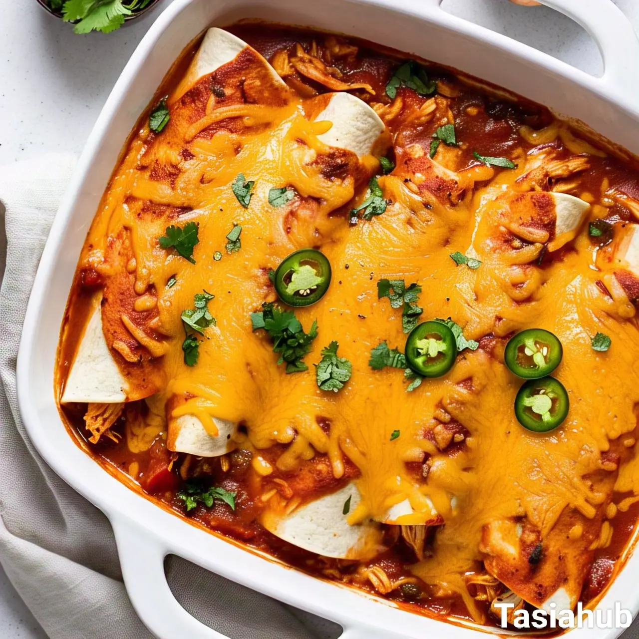 Crockpot chicken enchiladas