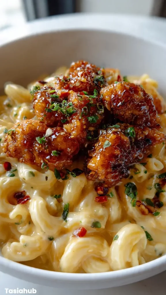 Honey Pepper Chicken Mac and Cheese recipe