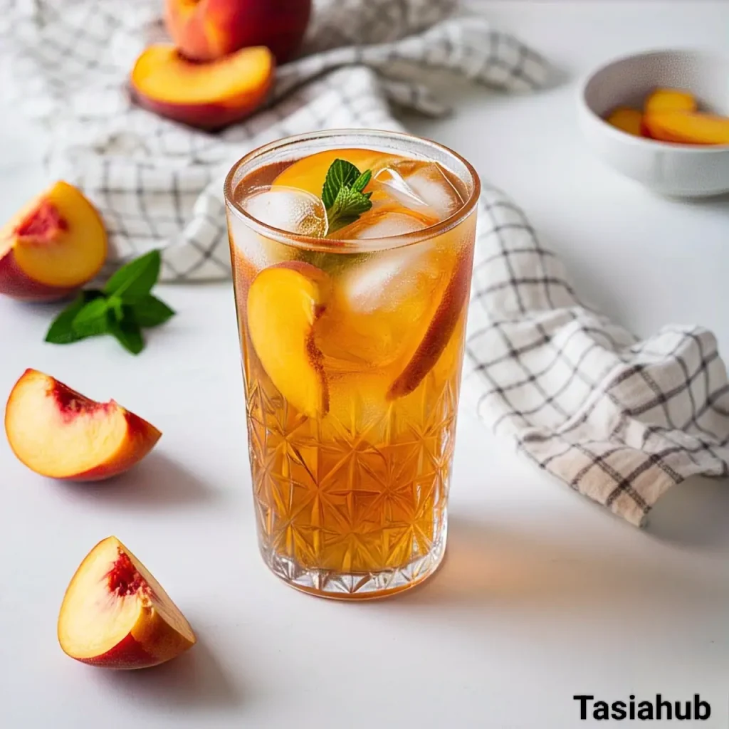Peach iced green tea