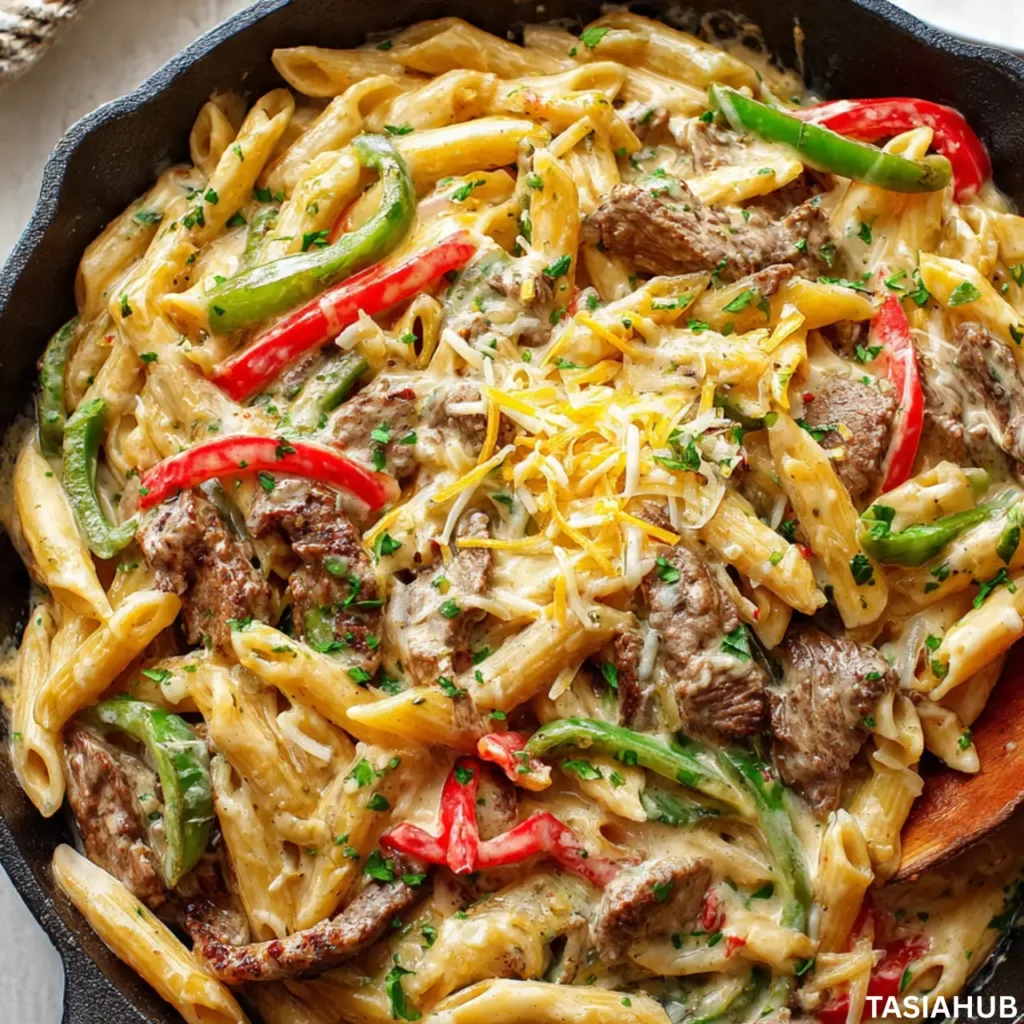 Philly Cheesesteak Pasta 1