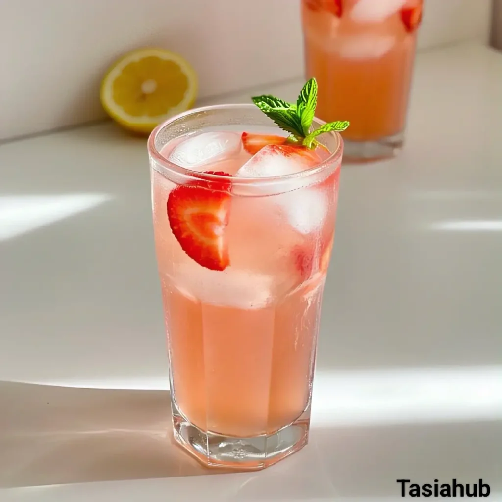 Strawberry iced green tea