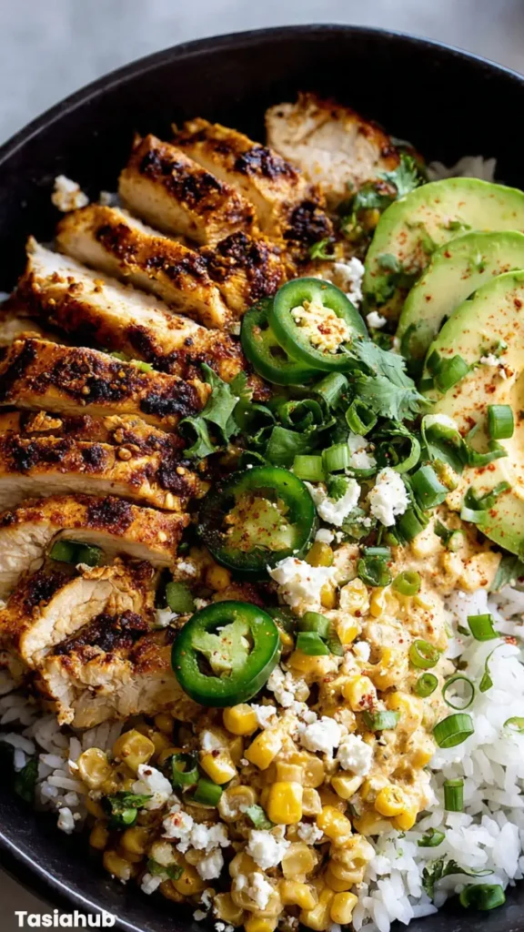Street Corn Chicken Rice Bowl