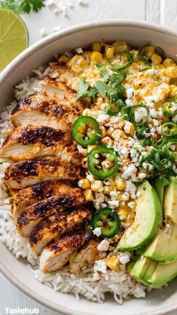 Street Corn Chicken Rice Bowl recipe