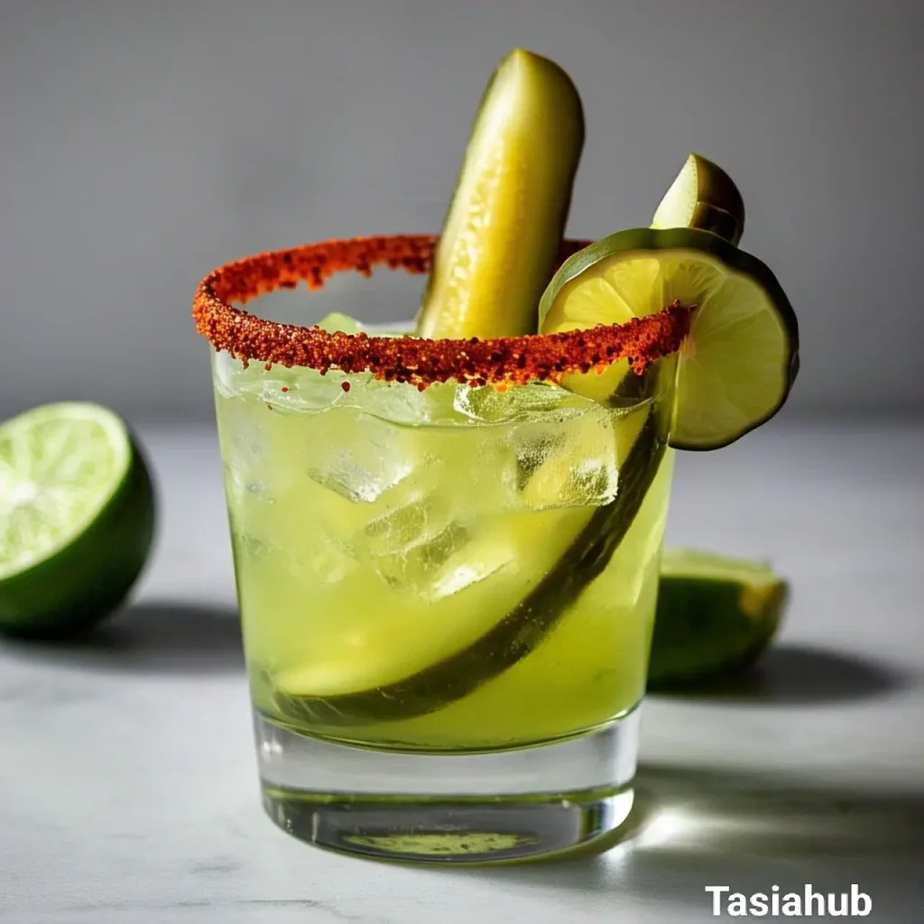 Chilled pickle margarita