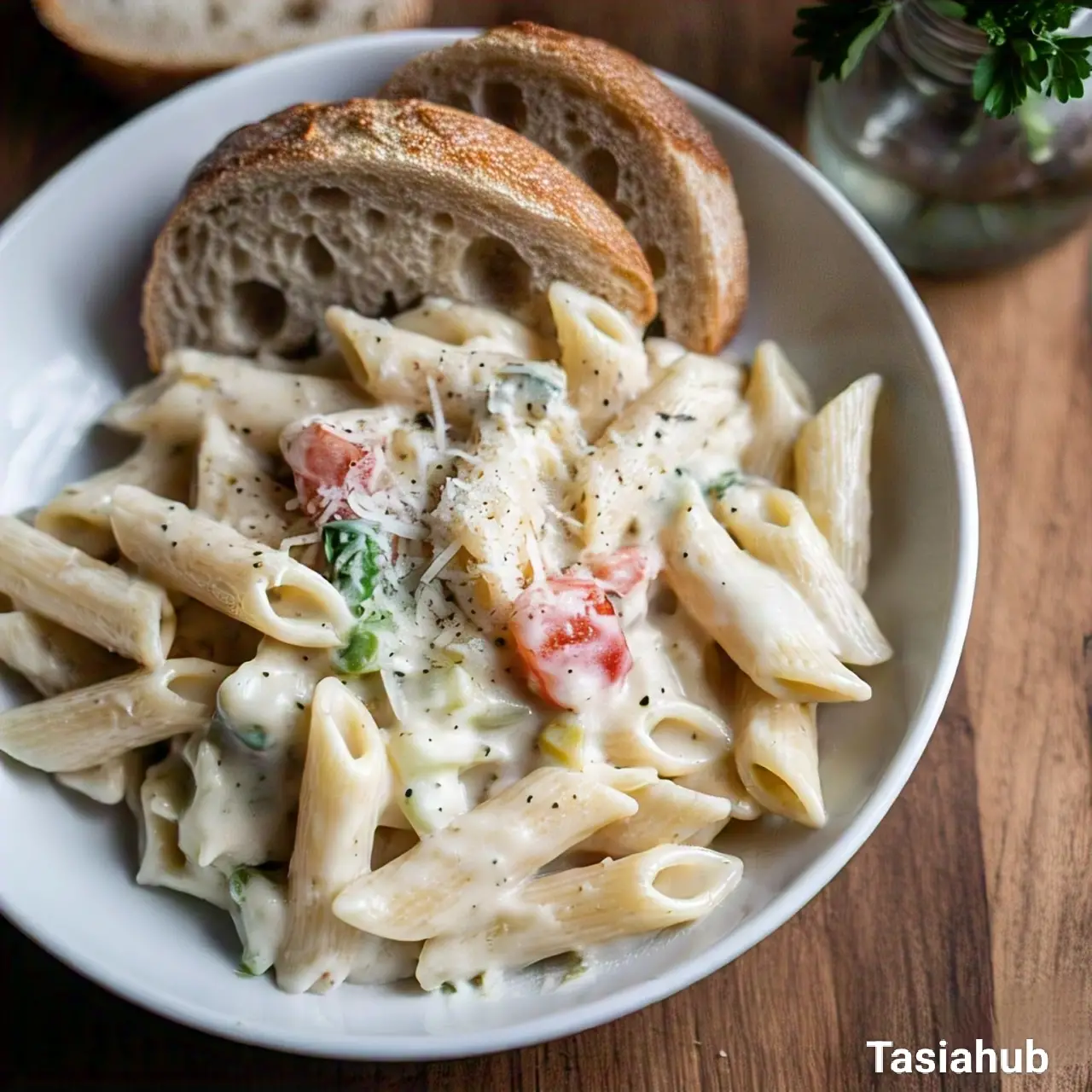 Creamy white sauce pasta