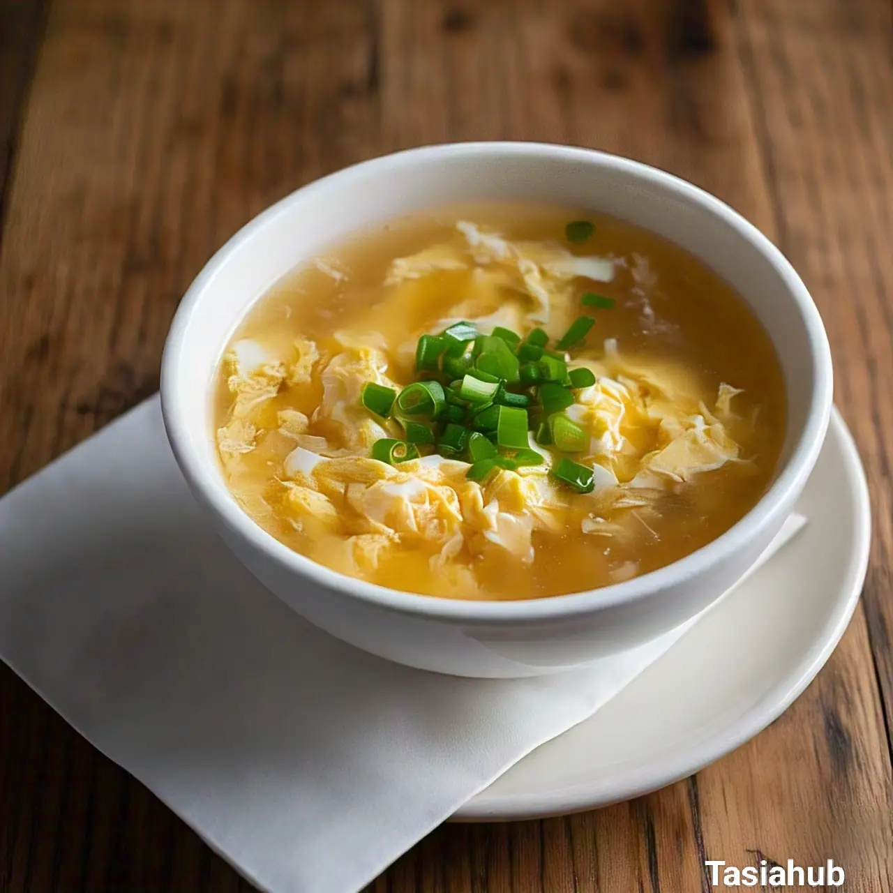 A bowl of egg drop soup