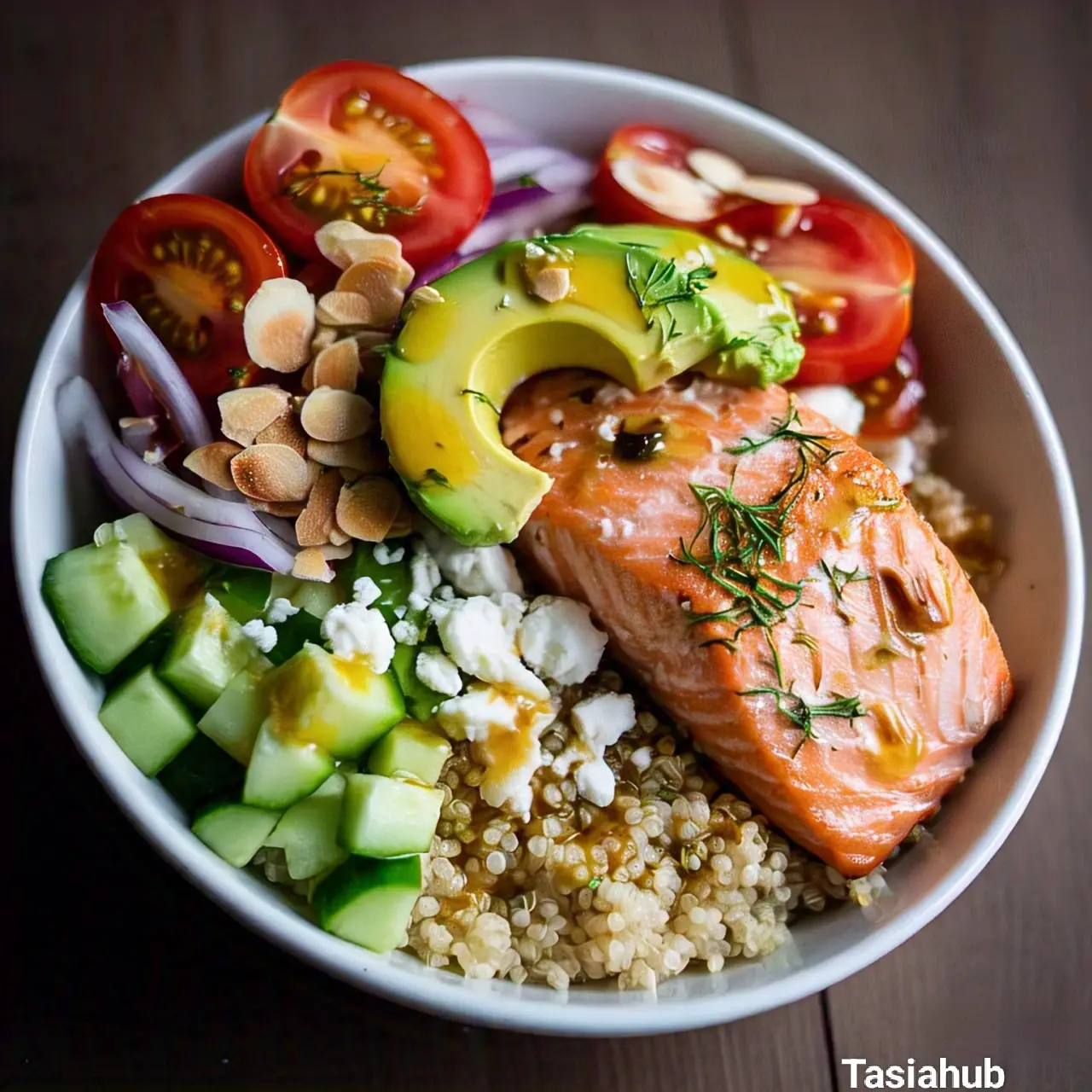 Salmon quinoa bowl