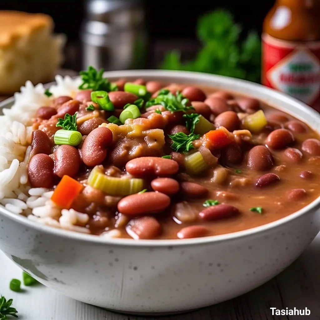 A bowl of red beans and rice