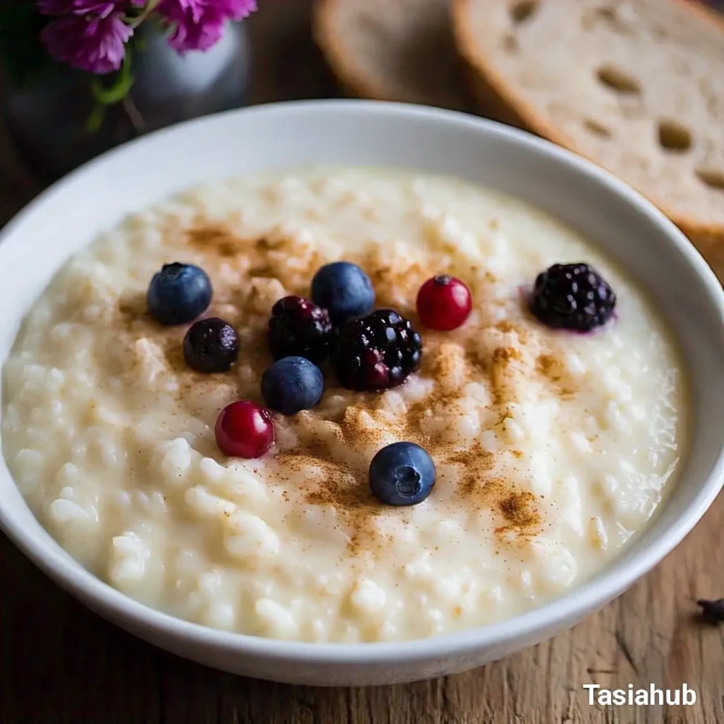 A bowl of rice pudding