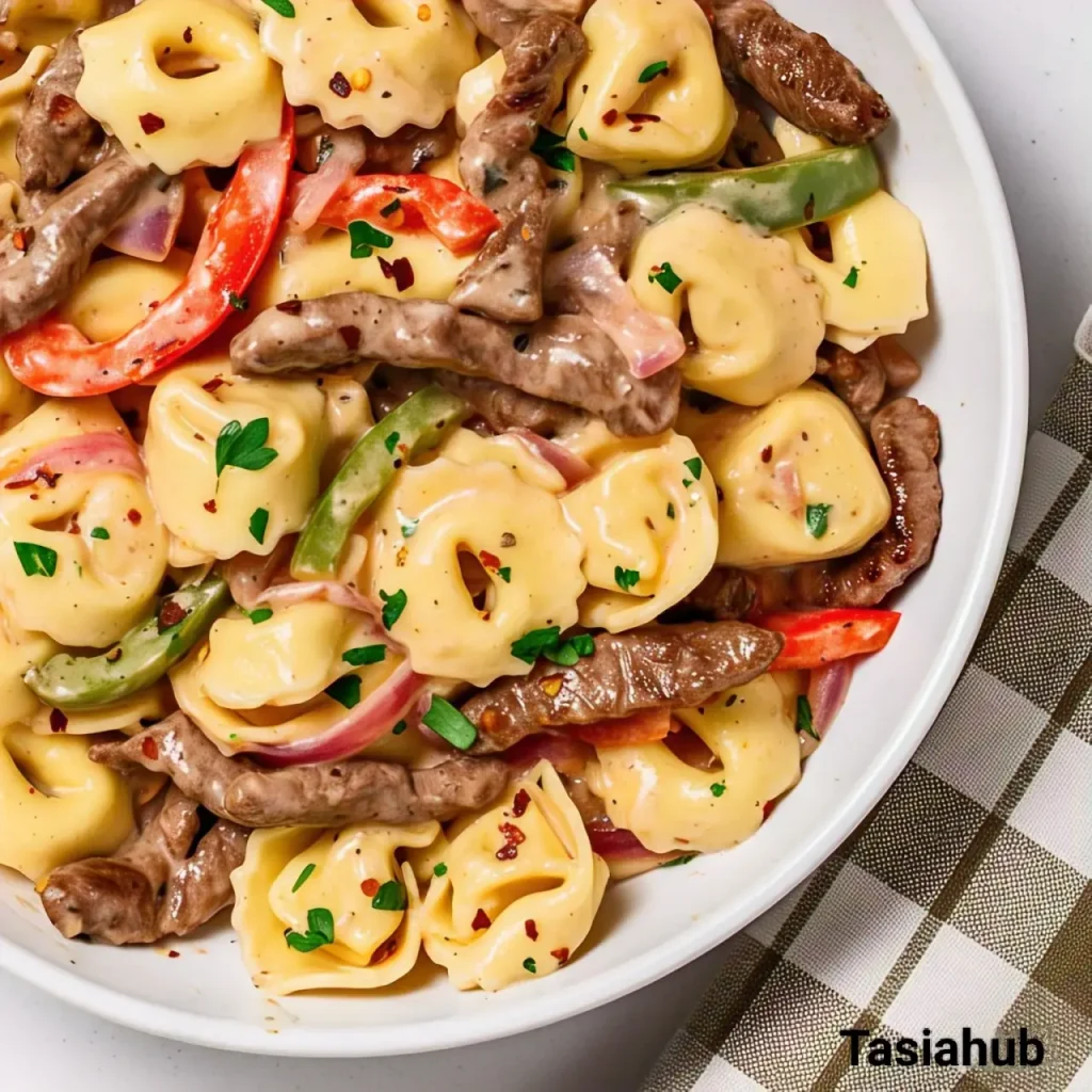 A bowl of tortellini pasta