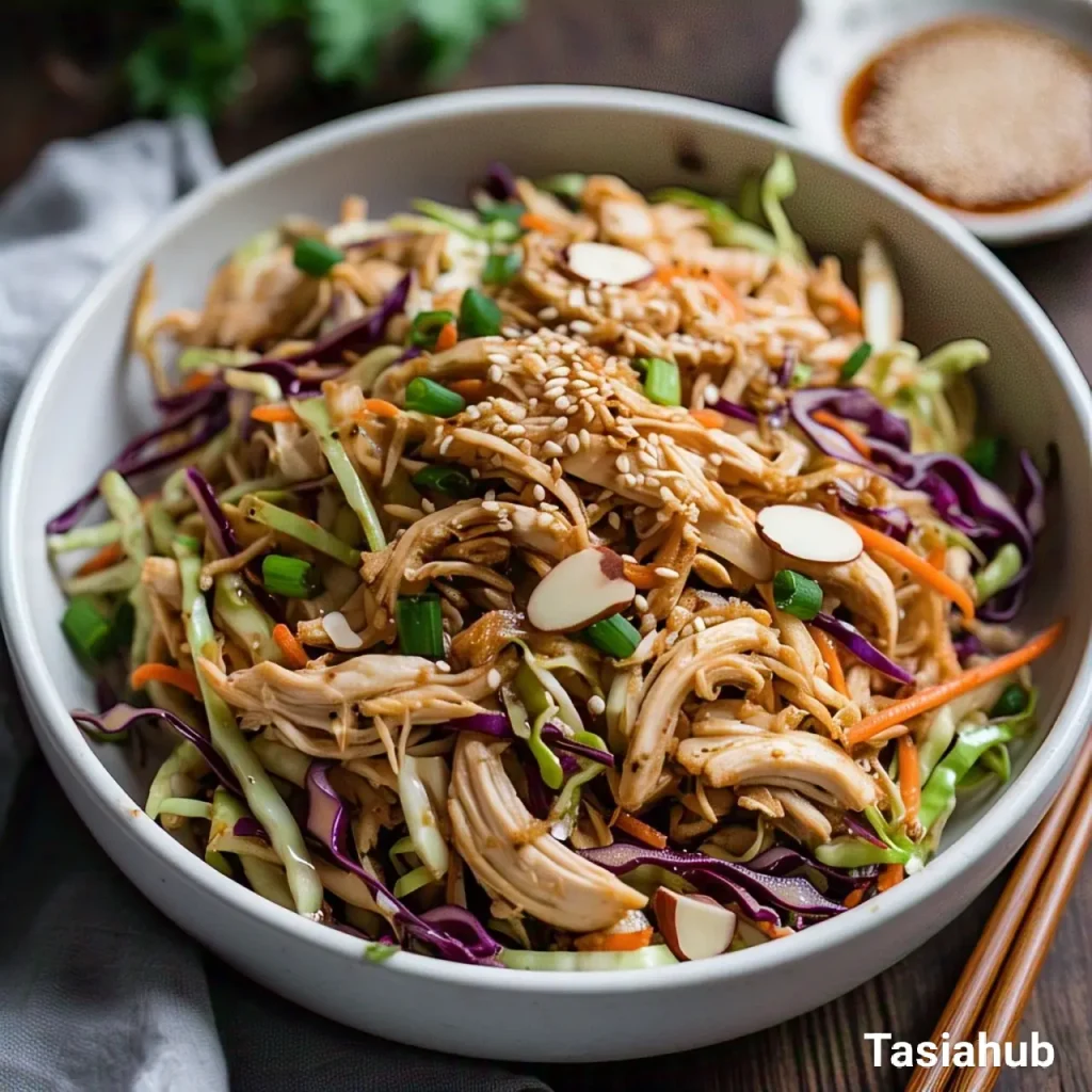 A serving of Chinese chicken salad