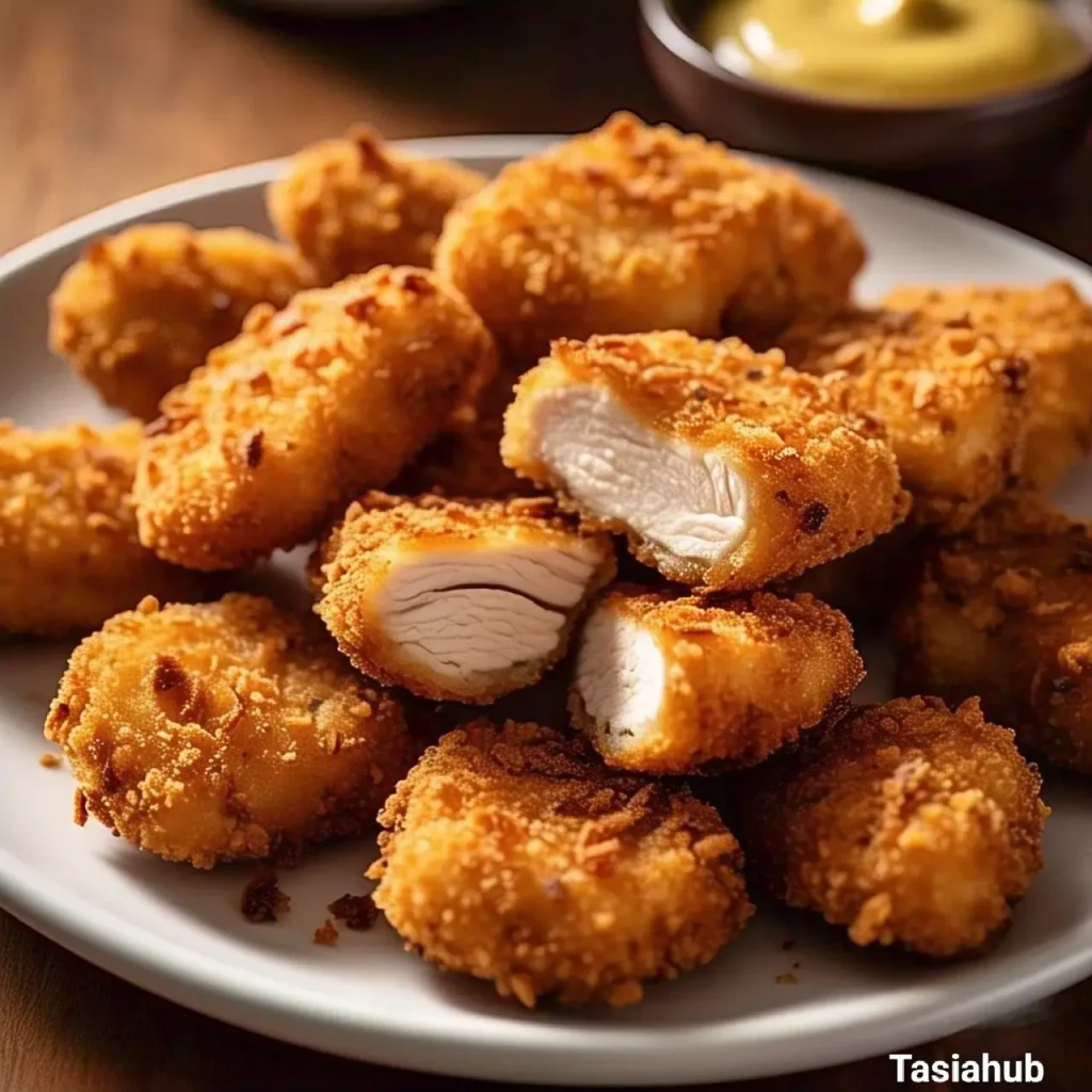 A serving of crispy chicken nuggets