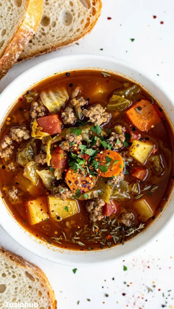 Cabbage Soup with Ground Beef