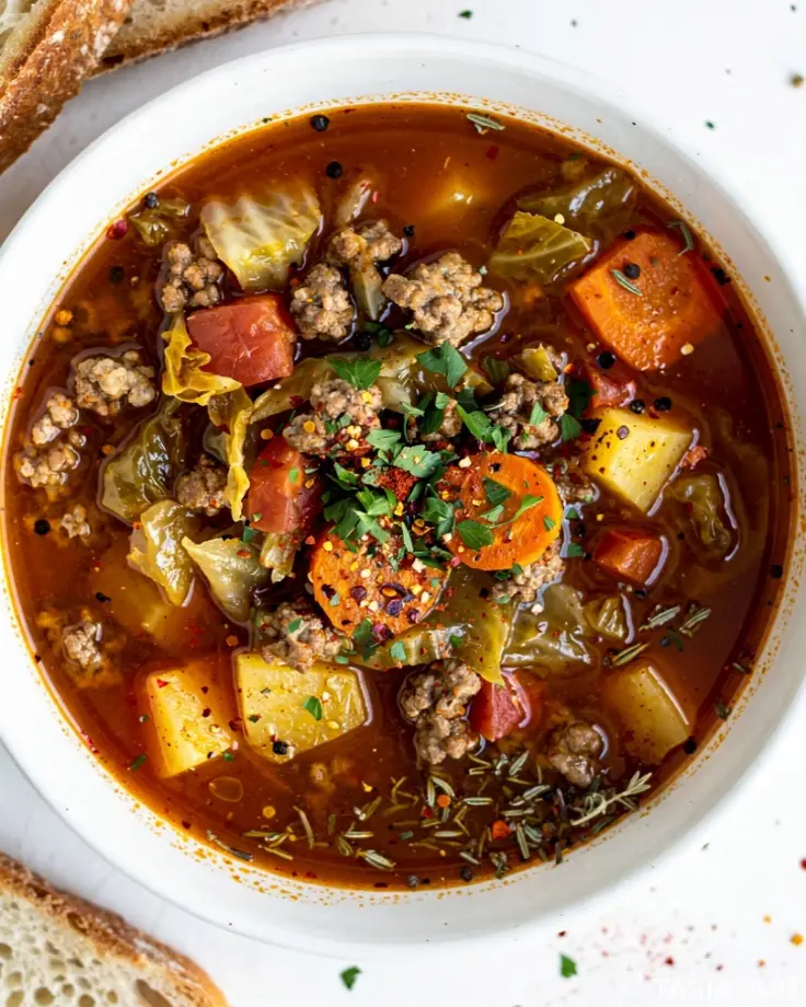 Cabbage Soup with Ground Beef