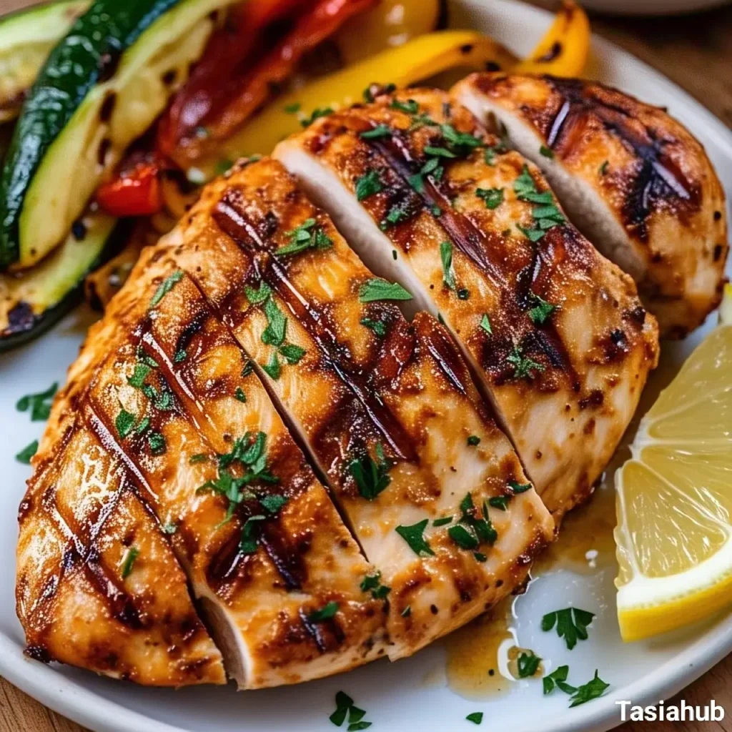 Grilled chicken breast with homemade marinade