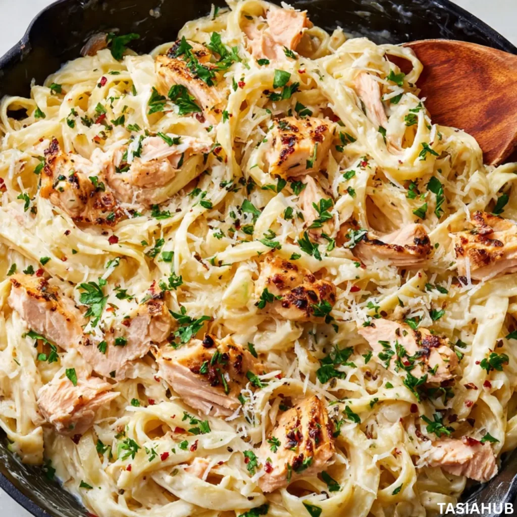 Salmon Alfredo Pasta 1