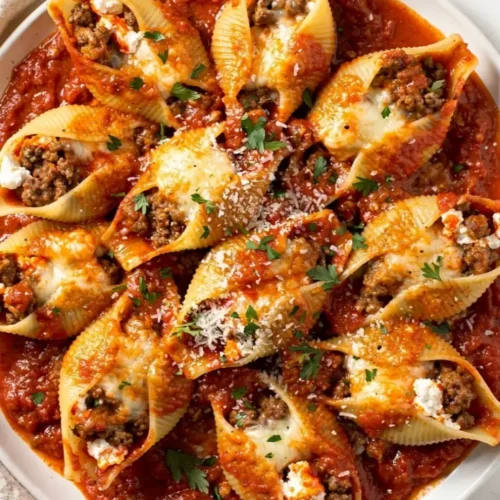 Stuffed Shells with Ground Beef plate