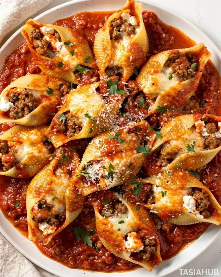 Stuffed Shells with Ground Beef plate