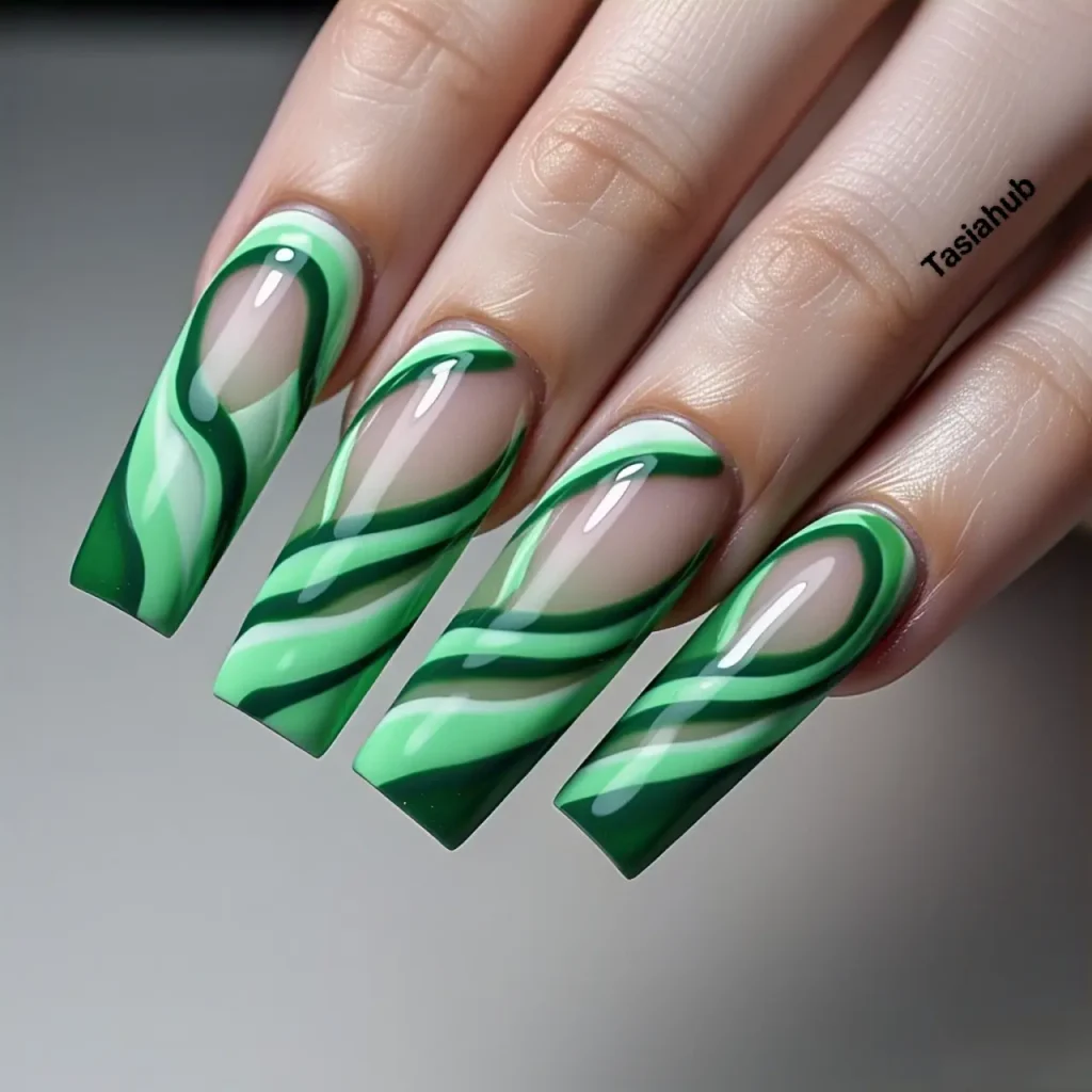 abstract green waves 3