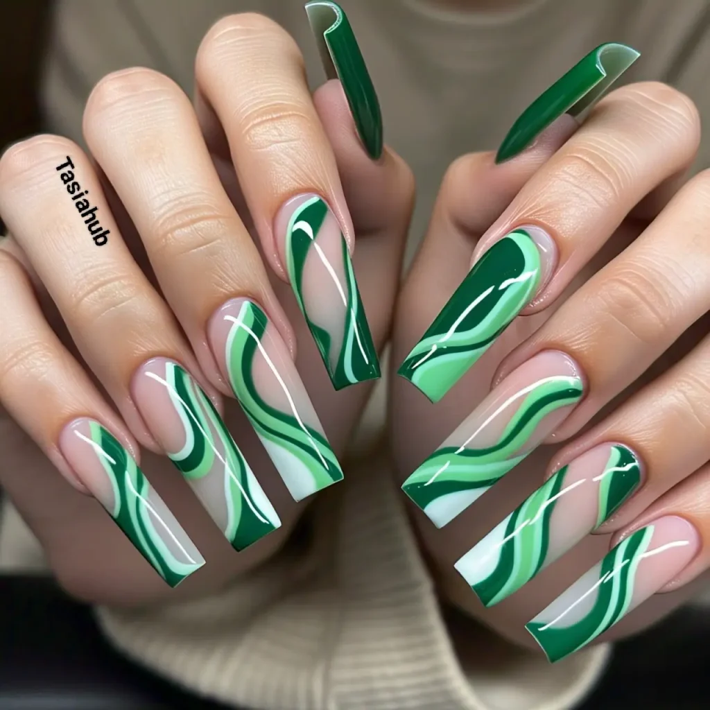 abstract green waves 4