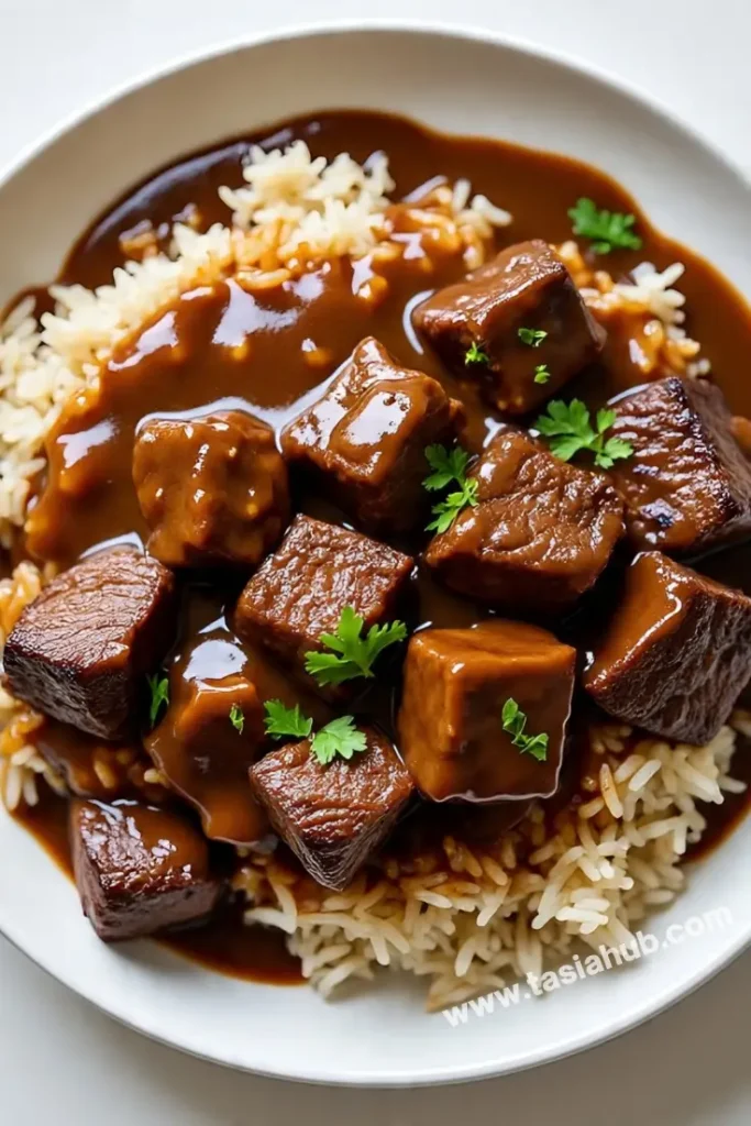 beef tips and rice