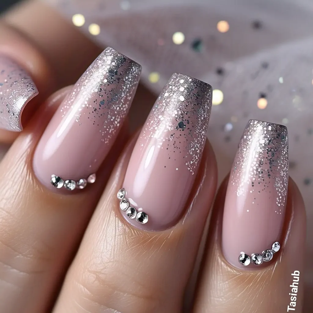 blush elegance with silver sparkle