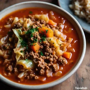 Cabbage soup with ground beef