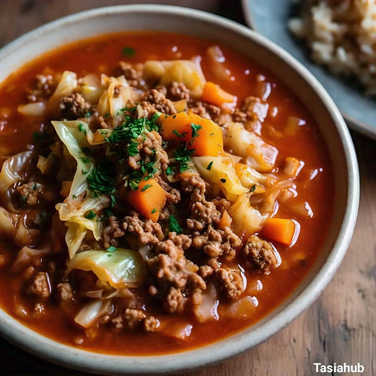 Cabbage soup with ground beef
