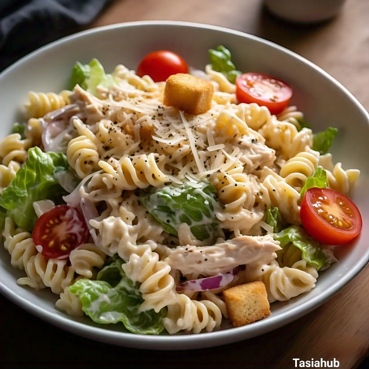 Chicken Caesar pasta salad