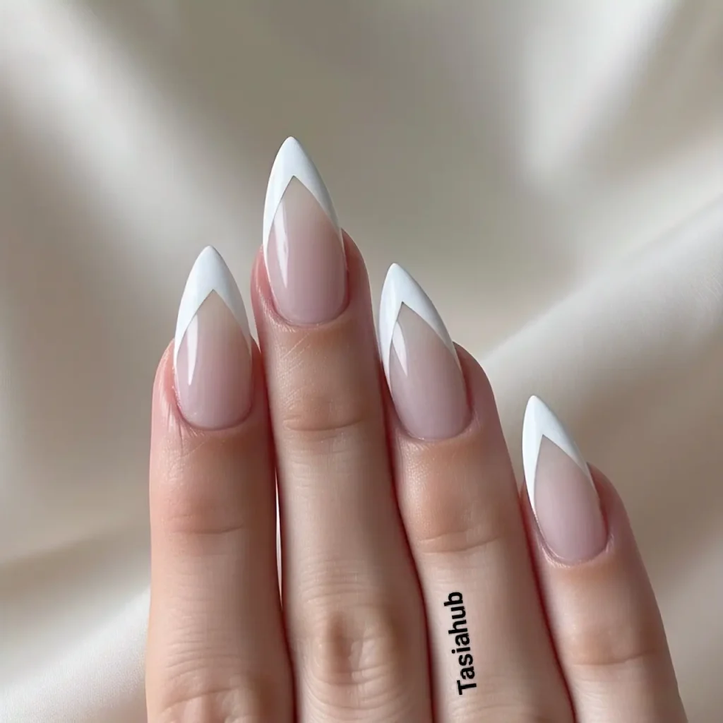 french tips with v shape