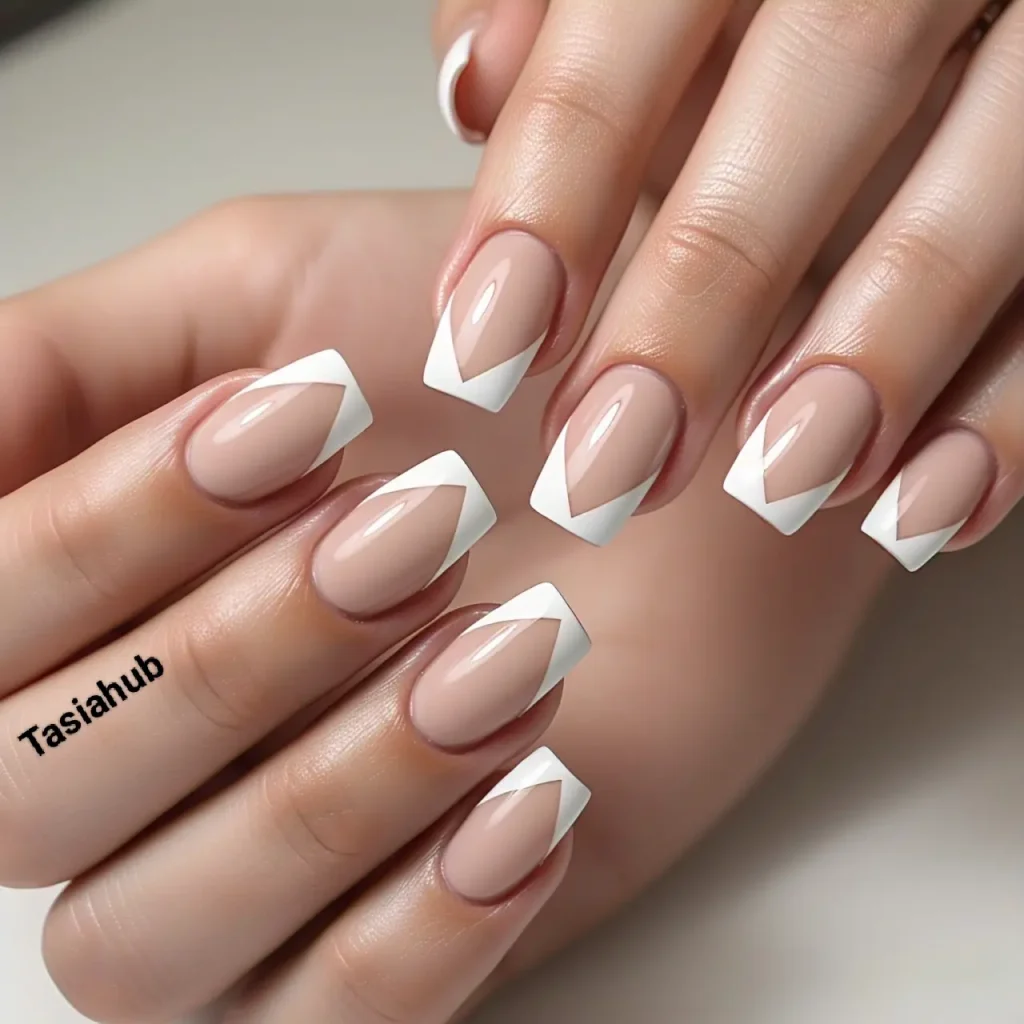 geometric edge french tips